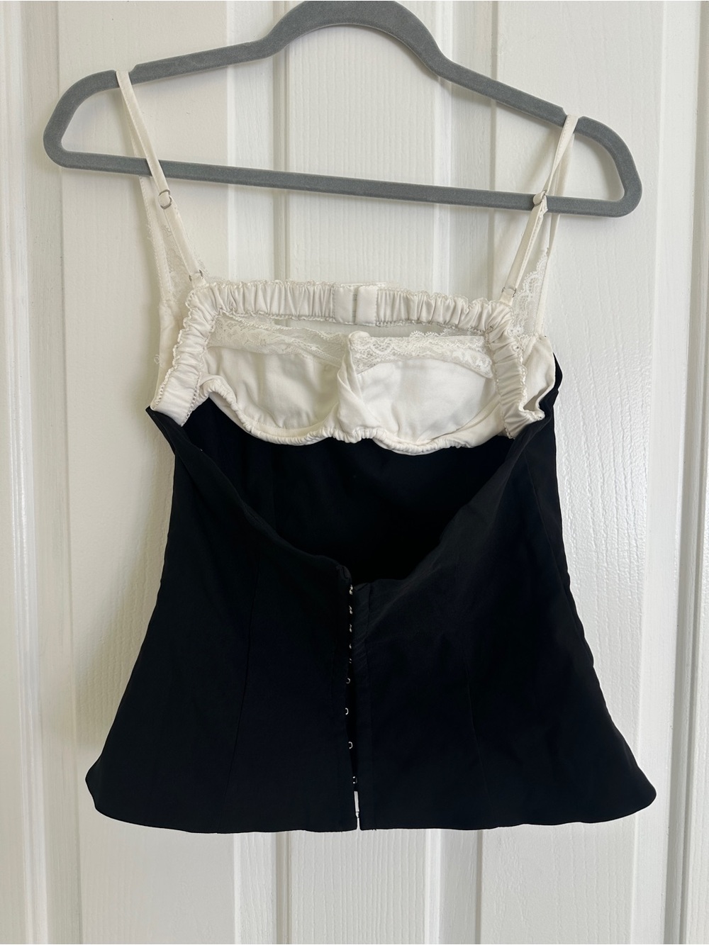 Princess Polly Black Cami with White Lace Trim - Picture 3 of 3